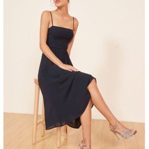 Classic!! Reformation Rosehip Midi Dress - Navy